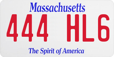 MA license plate 444HL6