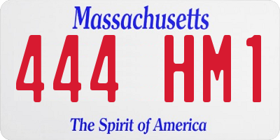 MA license plate 444HM1