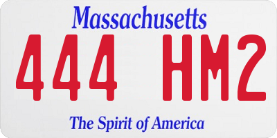 MA license plate 444HM2