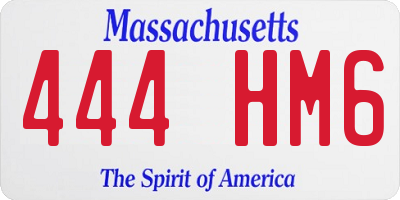 MA license plate 444HM6