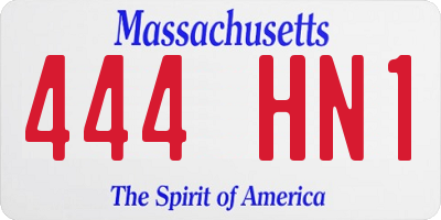 MA license plate 444HN1