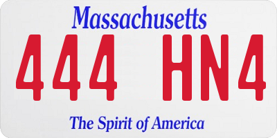 MA license plate 444HN4