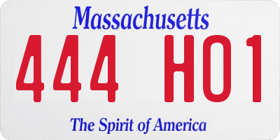 MA license plate 444HO1