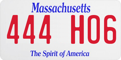 MA license plate 444HO6