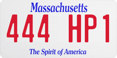 MA license plate 444HP1