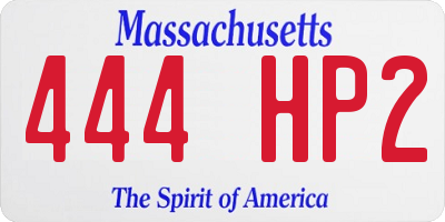 MA license plate 444HP2