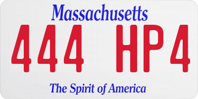 MA license plate 444HP4