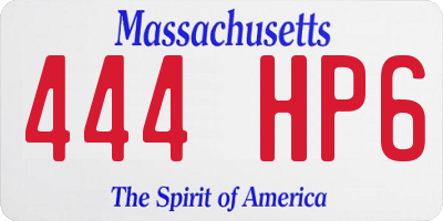 MA license plate 444HP6