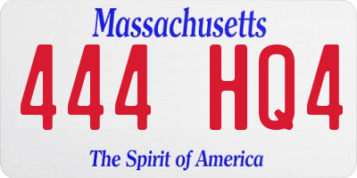 MA license plate 444HQ4