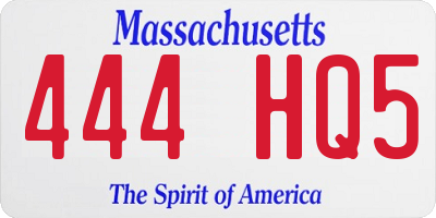 MA license plate 444HQ5