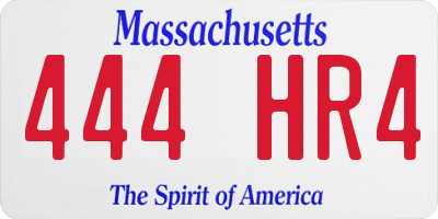 MA license plate 444HR4