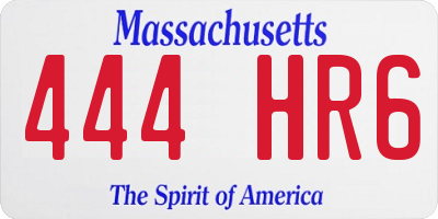 MA license plate 444HR6