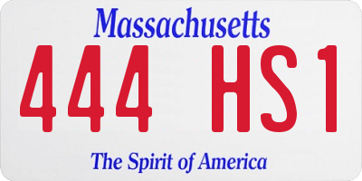 MA license plate 444HS1