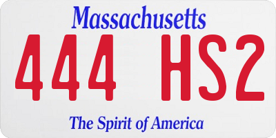 MA license plate 444HS2