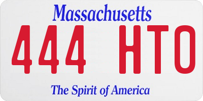 MA license plate 444HT0