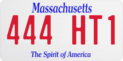 MA license plate 444HT1