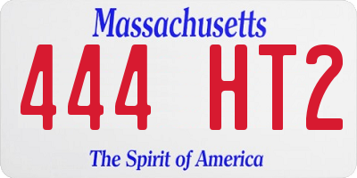 MA license plate 444HT2