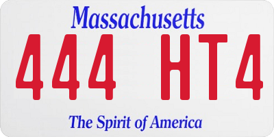 MA license plate 444HT4