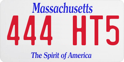 MA license plate 444HT5