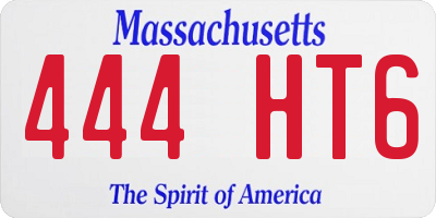 MA license plate 444HT6