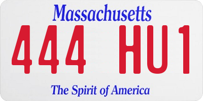 MA license plate 444HU1