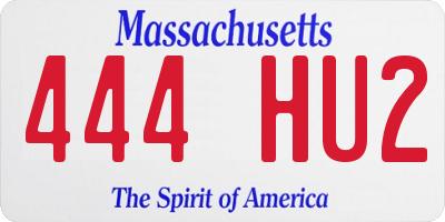 MA license plate 444HU2