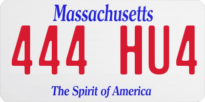 MA license plate 444HU4