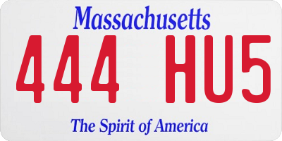MA license plate 444HU5