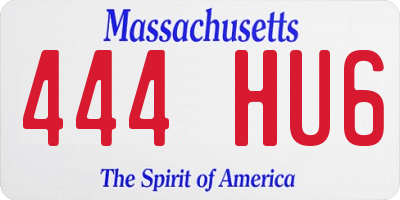 MA license plate 444HU6