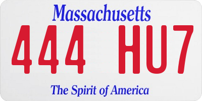 MA license plate 444HU7