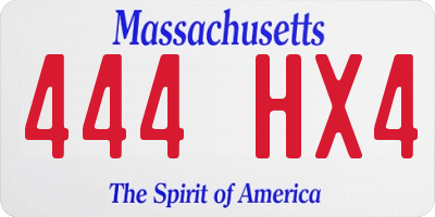 MA license plate 444HX4