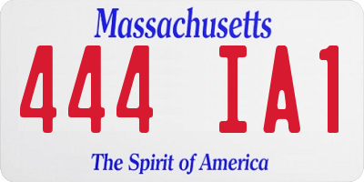 MA license plate 444IA1