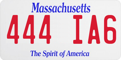 MA license plate 444IA6