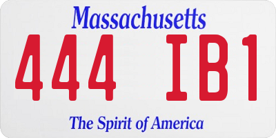 MA license plate 444IB1