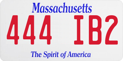 MA license plate 444IB2