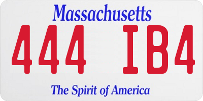 MA license plate 444IB4
