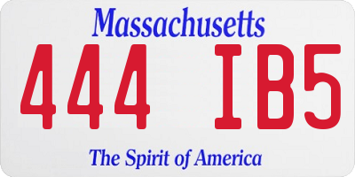 MA license plate 444IB5