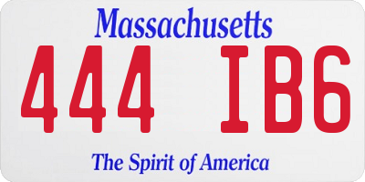 MA license plate 444IB6
