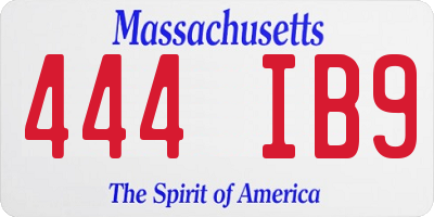 MA license plate 444IB9