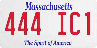 MA license plate 444IC1