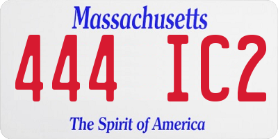 MA license plate 444IC2