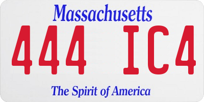 MA license plate 444IC4