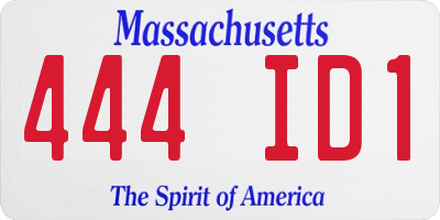 MA license plate 444ID1
