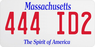 MA license plate 444ID2