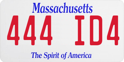 MA license plate 444ID4