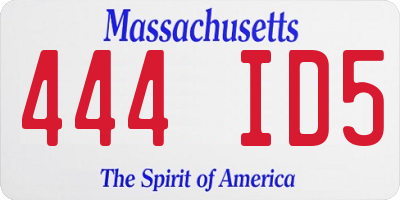 MA license plate 444ID5