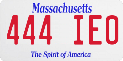 MA license plate 444IE0