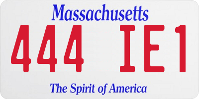 MA license plate 444IE1