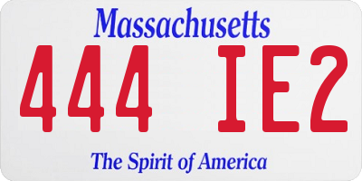 MA license plate 444IE2