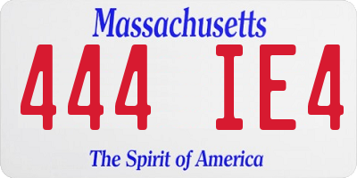 MA license plate 444IE4